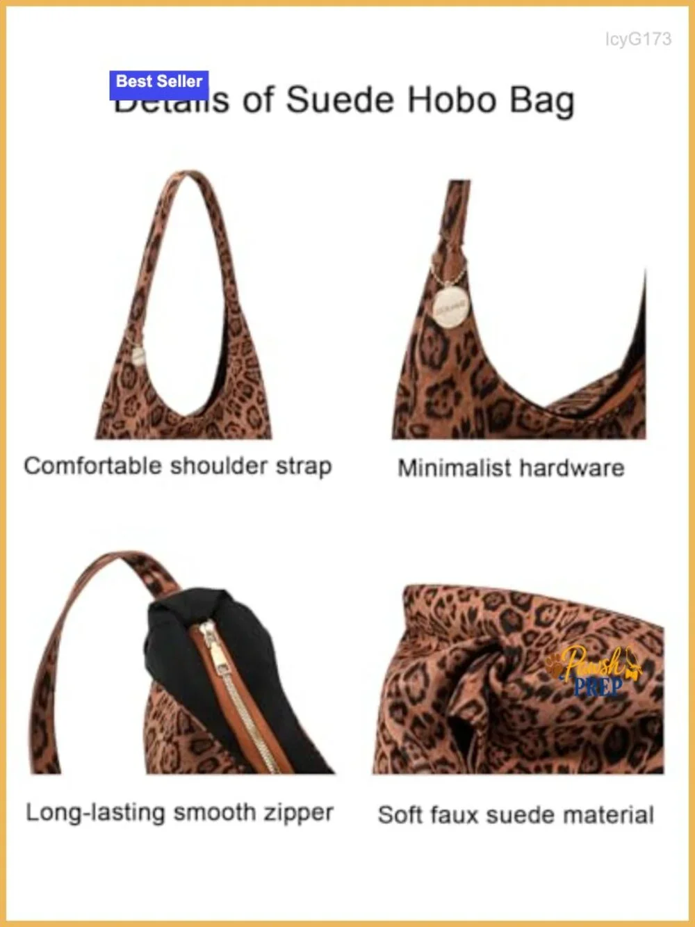 Faux Suede Leopard Print Slouchy Hobo Shoulder Tote Bag Large Work Purse